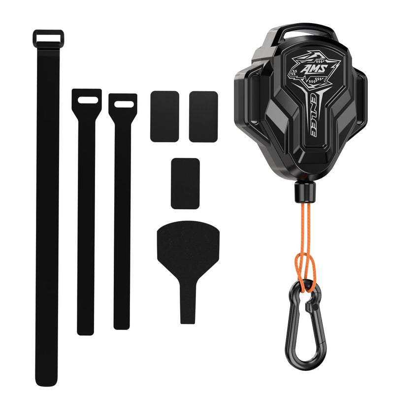 إنلي حزام سحب الدراجة الجبلية من إنلي للأطفال، حبل سحب للوالدين والطفل قابل للسحب تلقائيًا في الهواء الطلق مع خطاف واحد (2.0 أسود) - Image 1